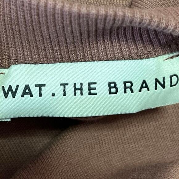 Wat. The Brand Brown Crew Neck Oversized Long Sleeve Pullover Sweater Top Size L - Picture 3 of 4